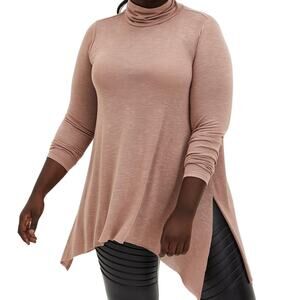 Torrid Super Soft Plush Turtleneck Sharkbite Hem Tunic Sweatshirt Size 0X EUC